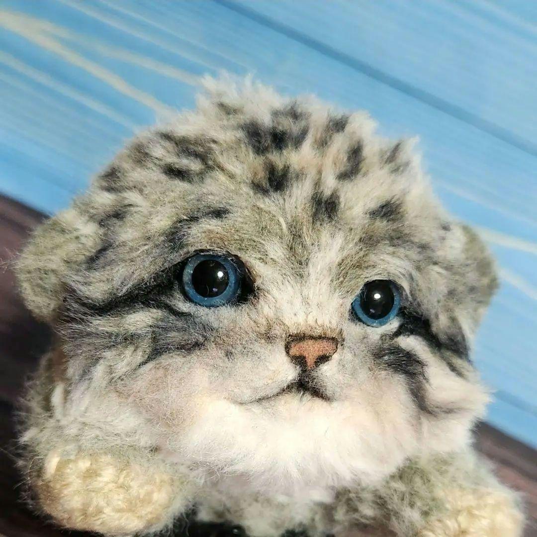 誕生、赤ちゃんマヌルネコ あみぐるみ【どっしりサイズ】