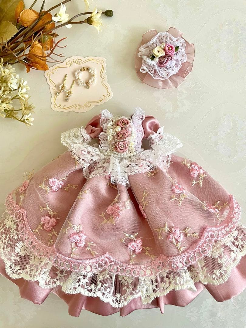 リカちゃん服　ドレス　ピンク　４点セット　ハンドメイド
