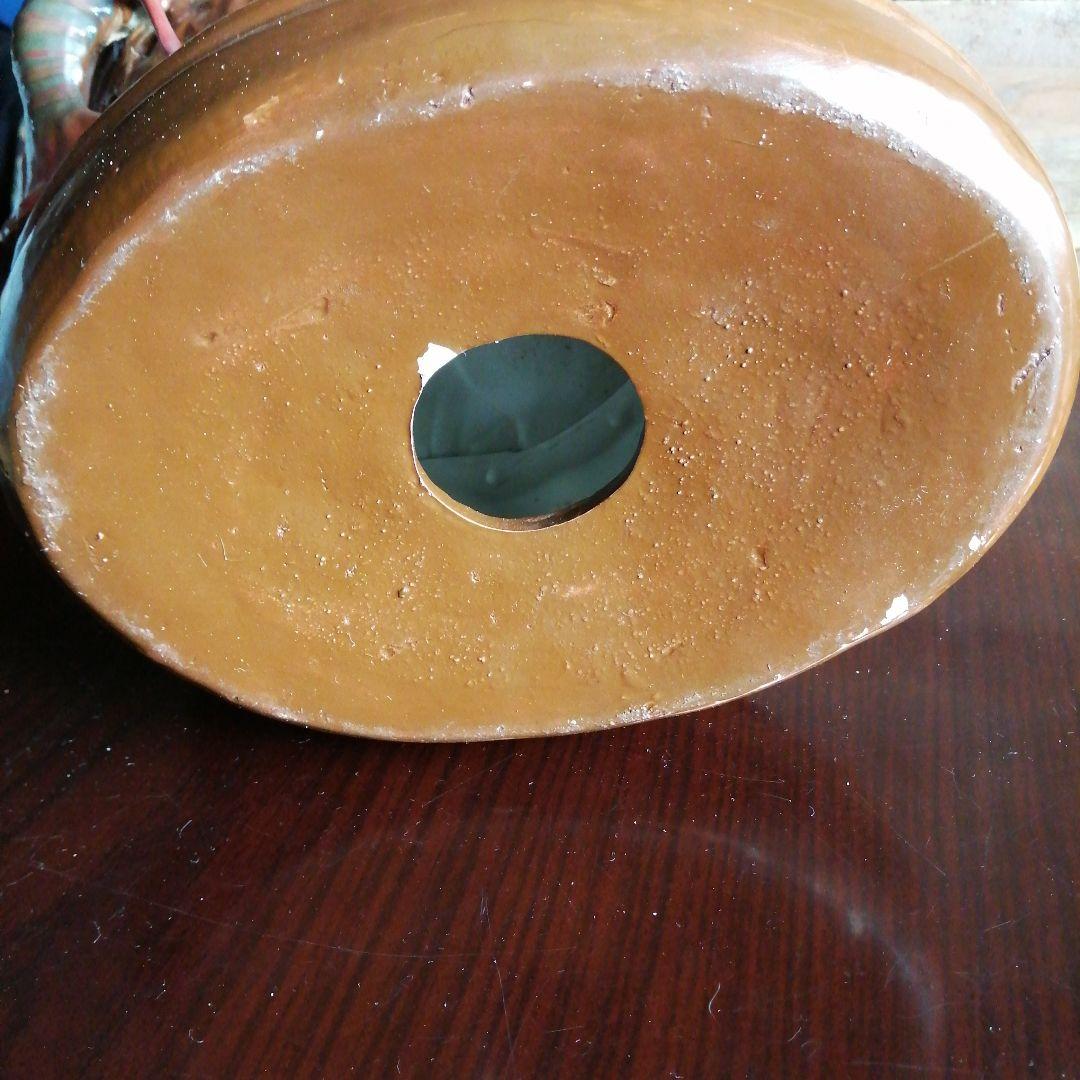 征市　海老装飾透彫花瓶　26cm