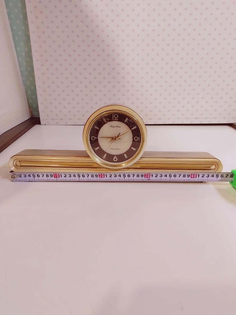 東京時計 レトロ置時計 ゴールド/ブラウン