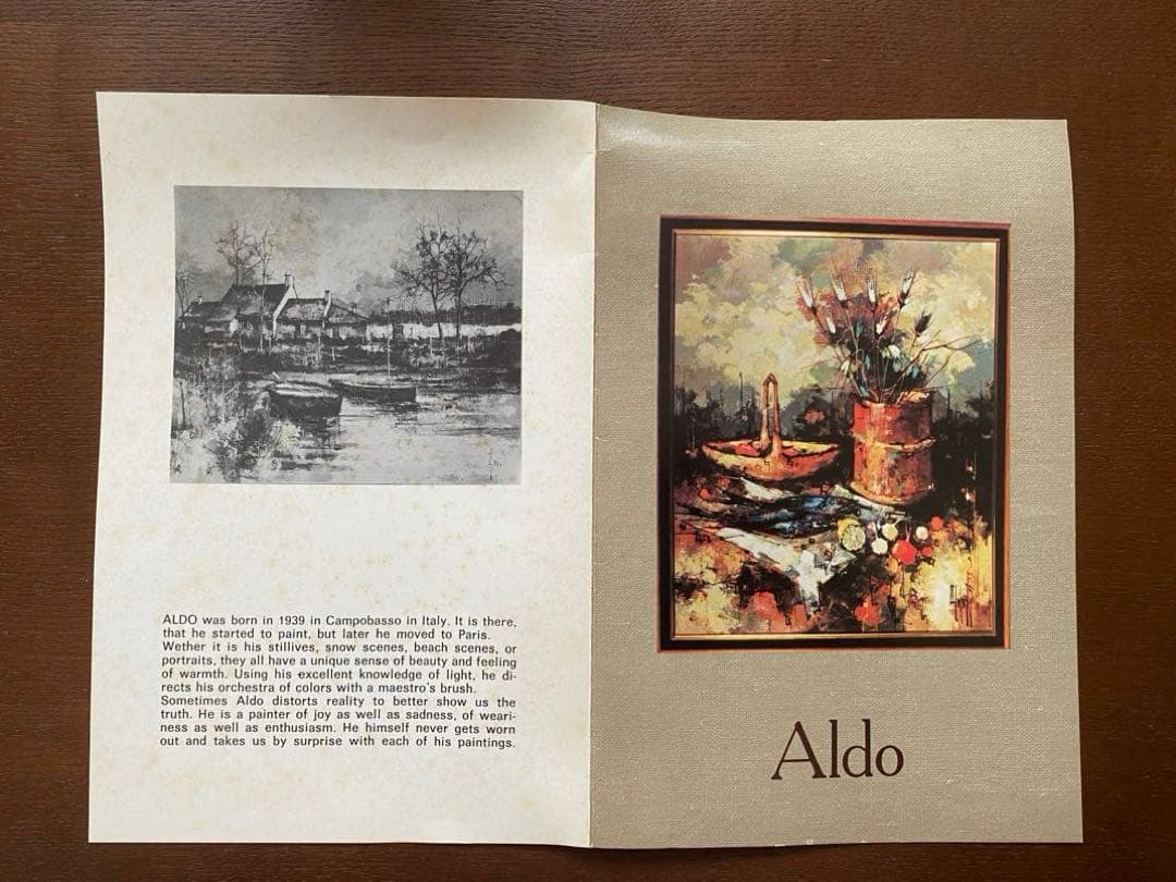 【真作】アルドー ALDO 油彩 3号 横 街角風景 #22902