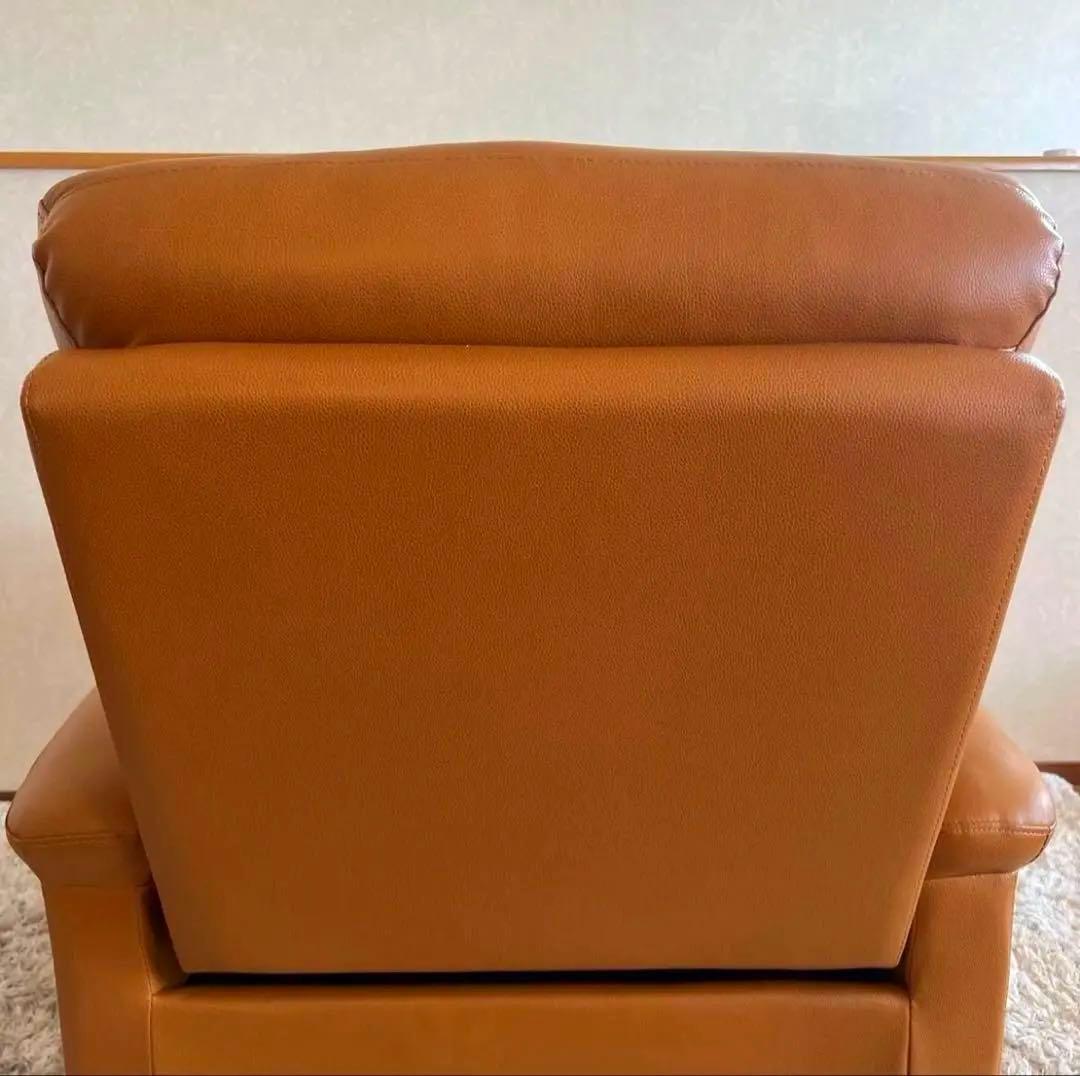 ニトリ リクライニングソファ 1人掛け レザー キャメル 本革 電動