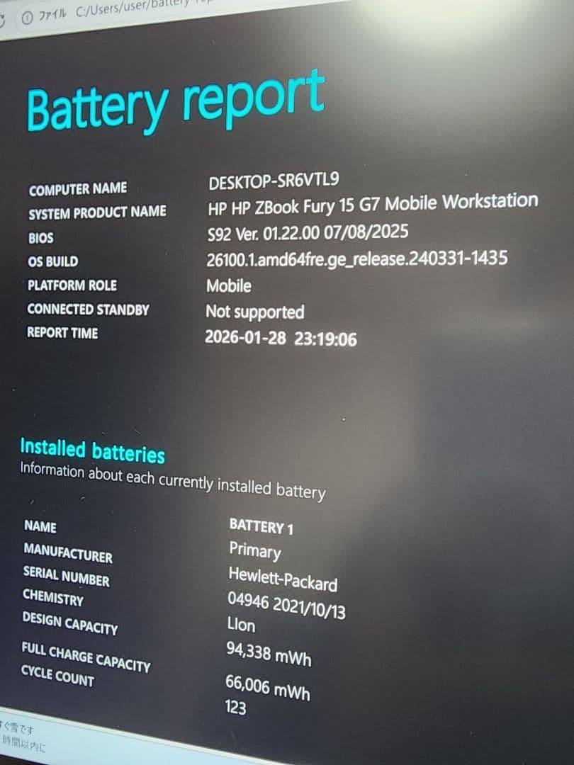 Windowsノート本体 HP ZBook G7 i9/64GB/SSD1TB/4K/RTX 4000