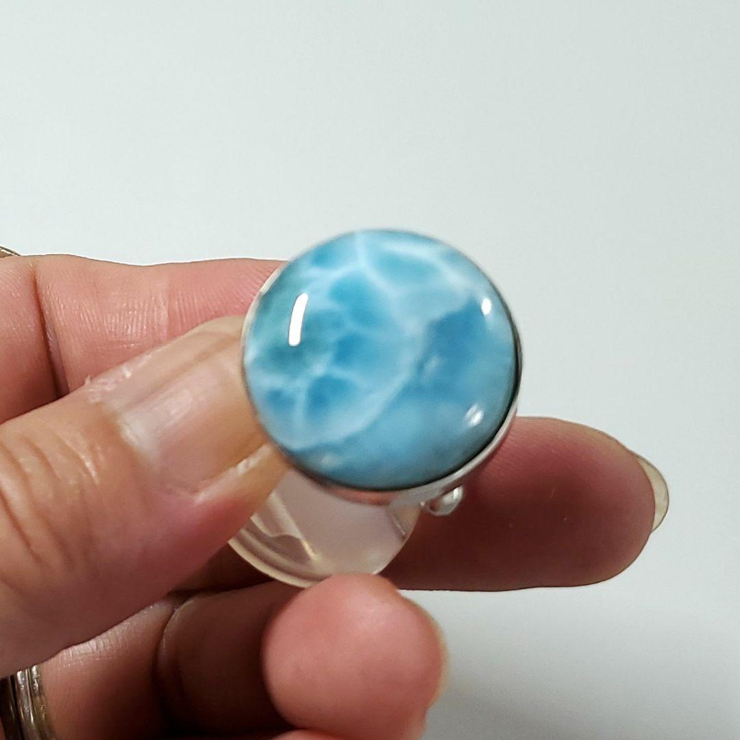 ラリマー　まんまる フリーサイズリング S925