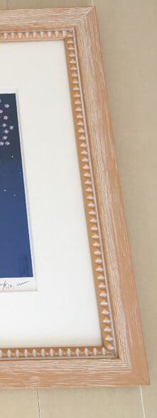 渡辺あきお　版画　絵画　ダイヤモンドスクリーニング　星空の散歩　猫　フクロウ