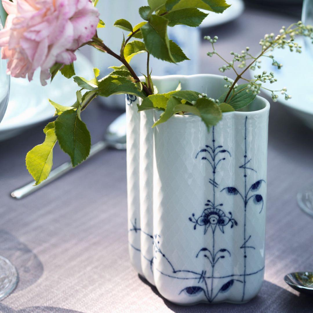 未使用⭐️ロイヤルコペンハーゲン　フラワーベース　ブルーパルメッテ