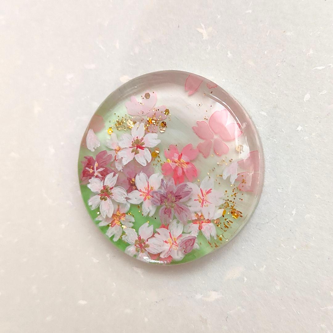 【1000】ハンドメイド　レジン　ヘアゴム　ポニーフック　手描き