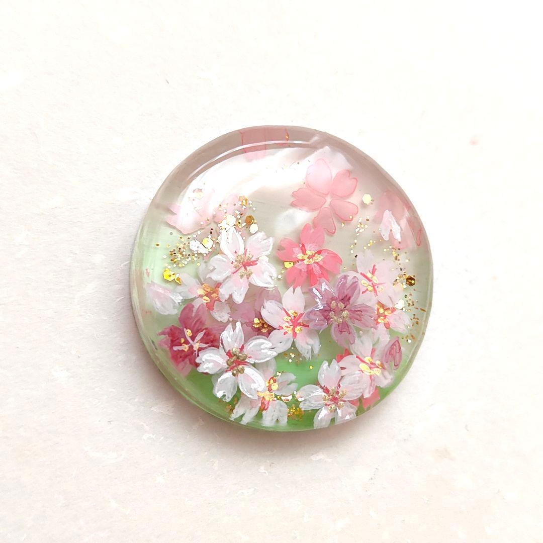 【1000】ハンドメイド　レジン　ヘアゴム　ポニーフック　手描き