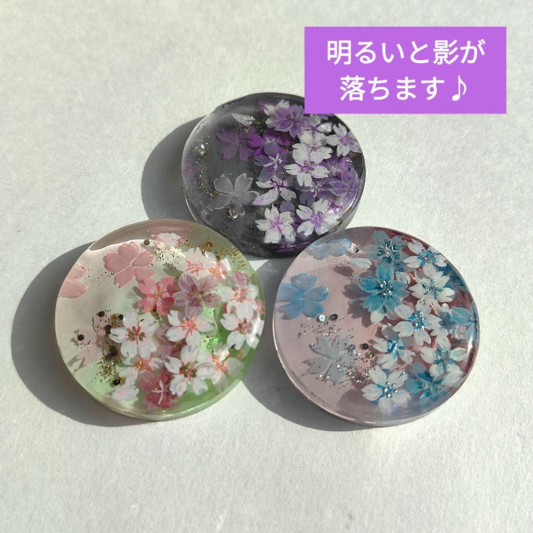 【1000】ハンドメイド　レジン　ヘアゴム　ポニーフック　手描き