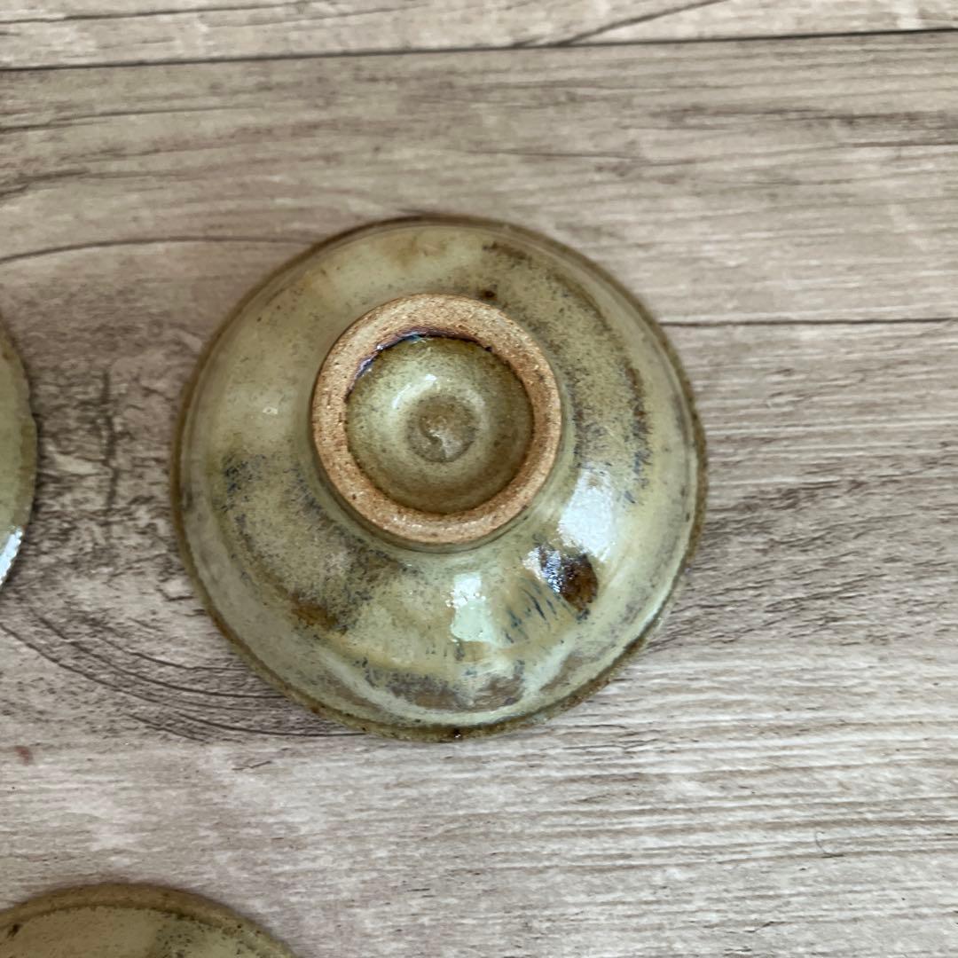 D-4 【味わいある和陶器】手作り 小鉢 5客セット 豆鉢 お猪口 貫入 古道具