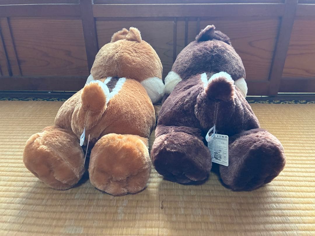 ギガジャンボ寝そべりぬいぐるみ デール&チップ赤いほっぺぬいぐるみ2体セット