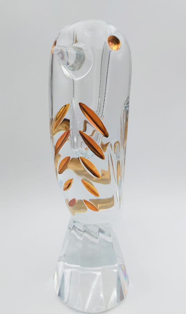 【未使用】 Baccarat ファウナクリスト　花瓶　フラワーベース 鳥　金彩