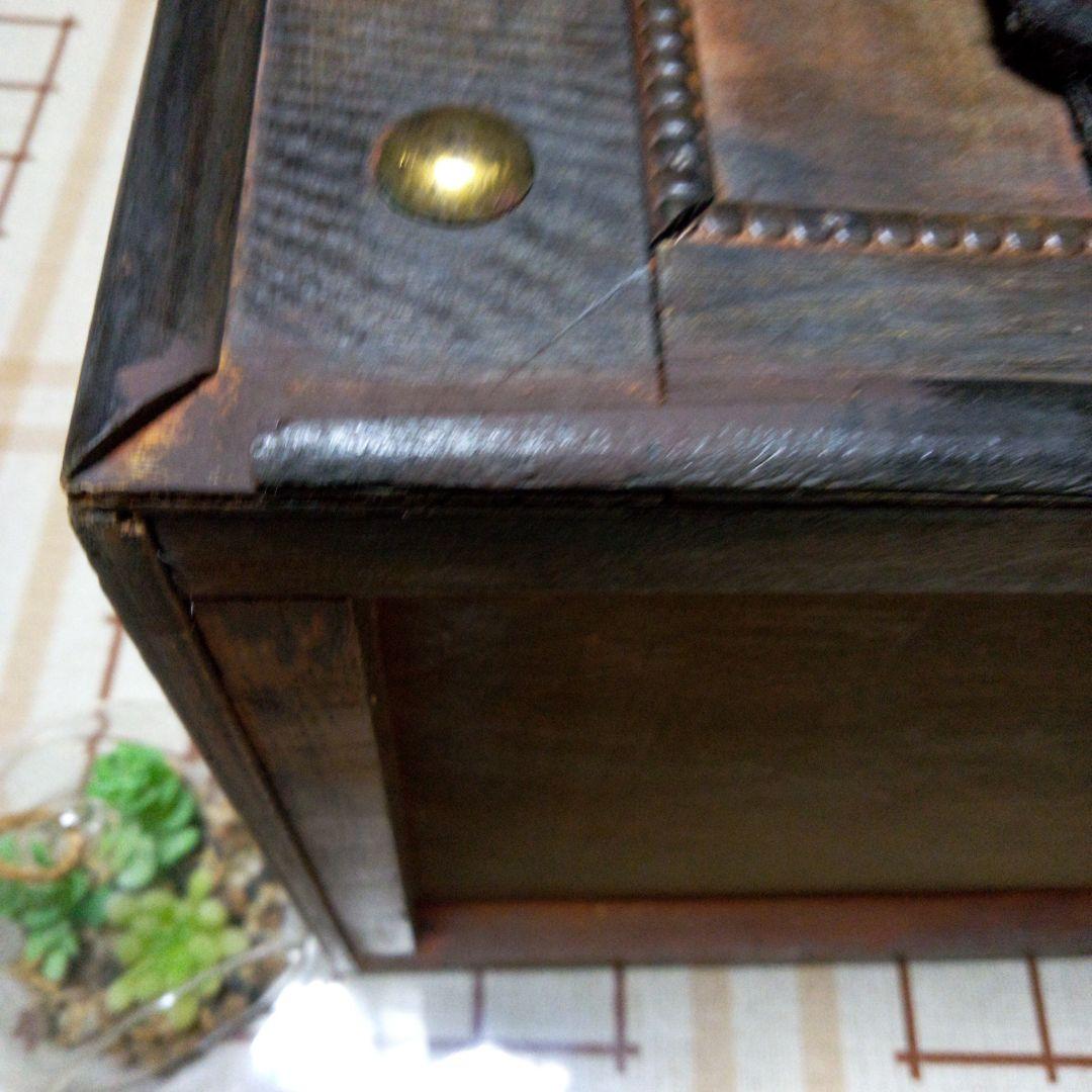 昭和レトロ　大型トランク型　お値下げ中！　収納木箱　花絵柄　インテリア