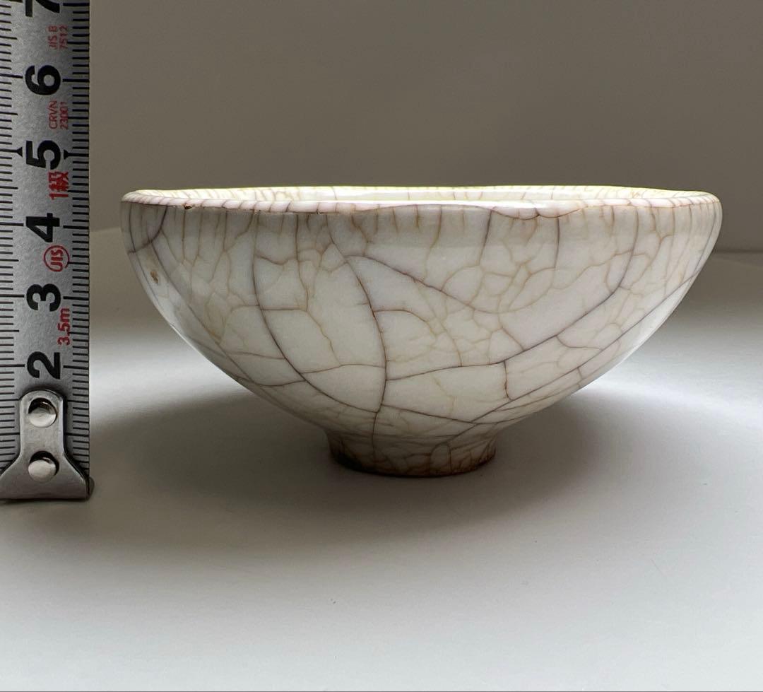 中国宋時代　ひび焼茶碗　口径約9.5㎝　東Y8-0331☆2Fタサオサ