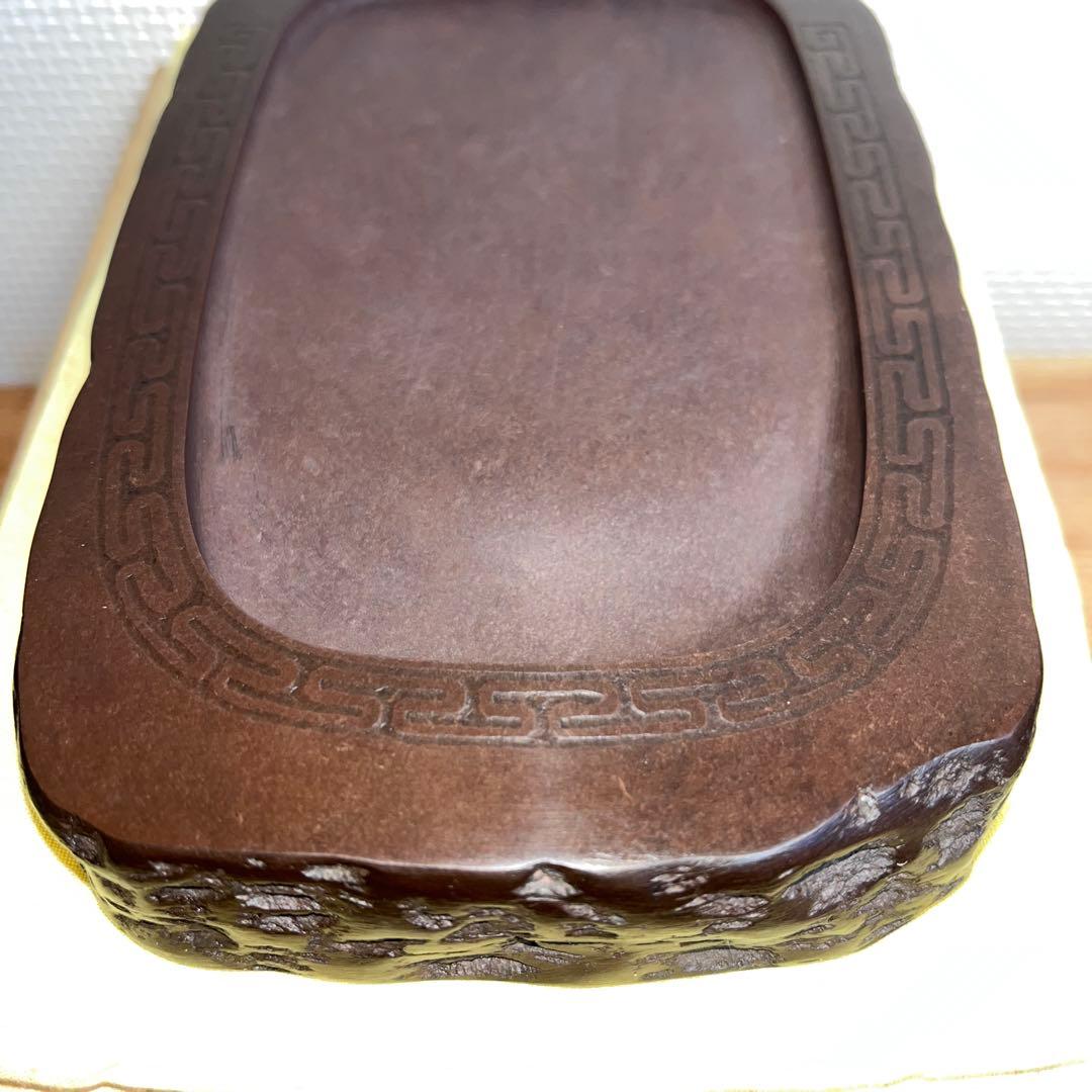 ⭕️赤間硯　名工　堀尾信夫　線研　野面硯　美品　小六四寸　女性好み作品