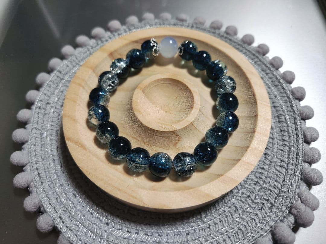 ビーズブレスレット【OnlyOneシリーズ(その他)-DarkBlue-】