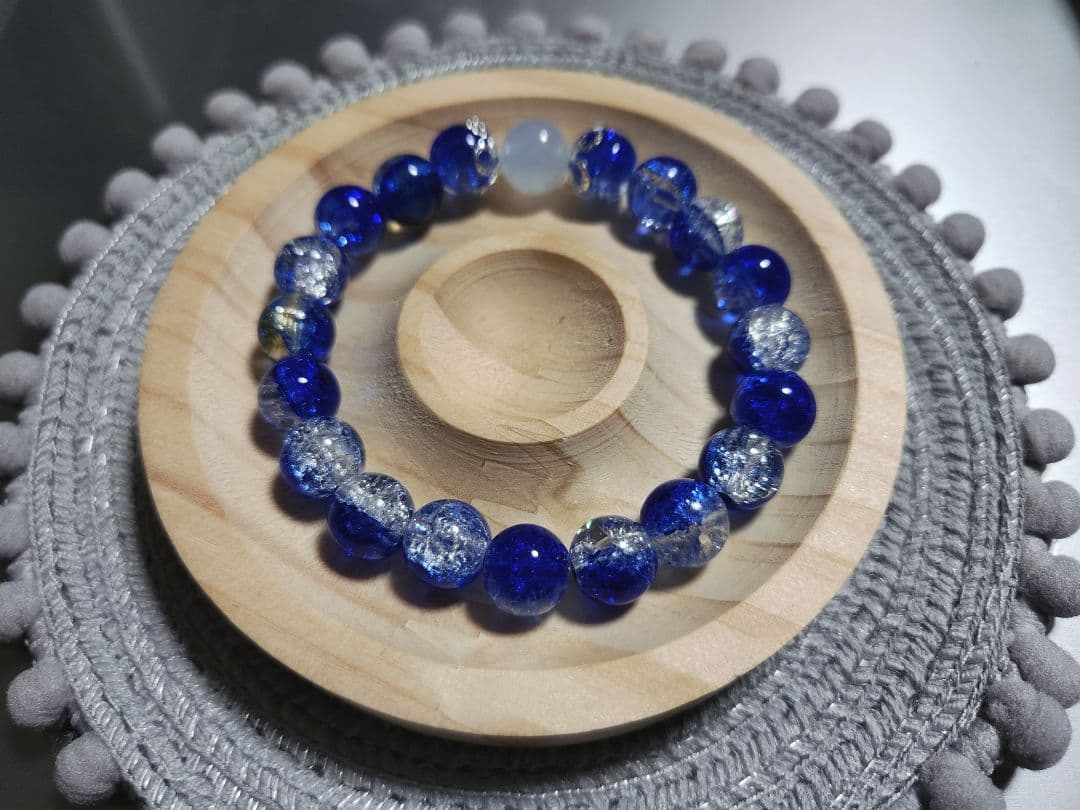 ビーズブレスレット【OnlyOneシリーズ(その他)-DarkBlue-】