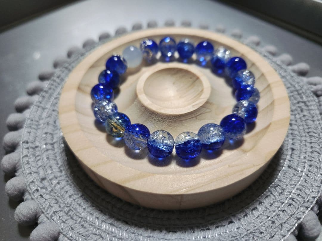 ビーズブレスレット【OnlyOneシリーズ(その他)-DarkBlue-】