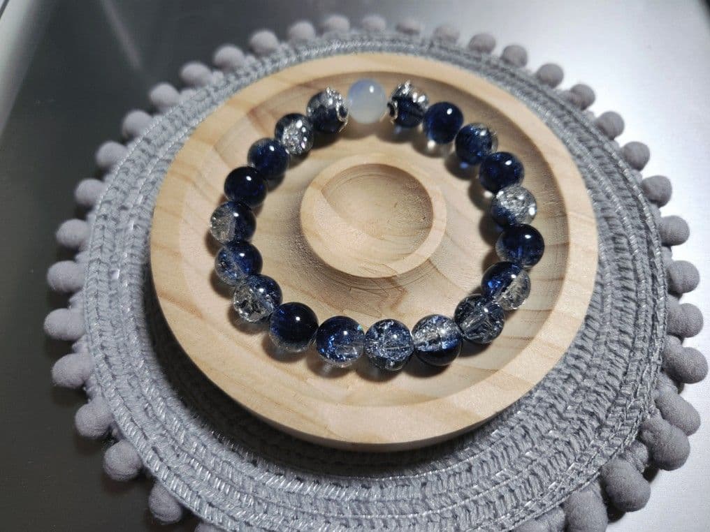 ビーズブレスレット【OnlyOneシリーズ(その他)-DarkBlue-】