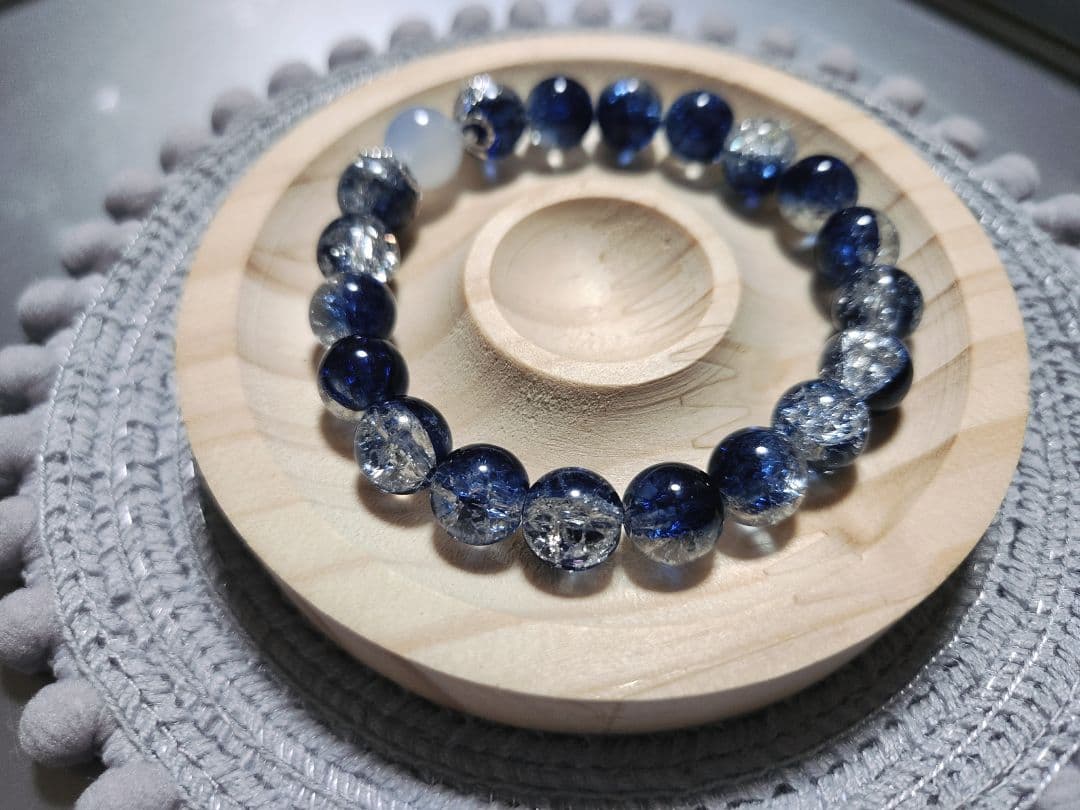 ビーズブレスレット【OnlyOneシリーズ(その他)-DarkBlue-】