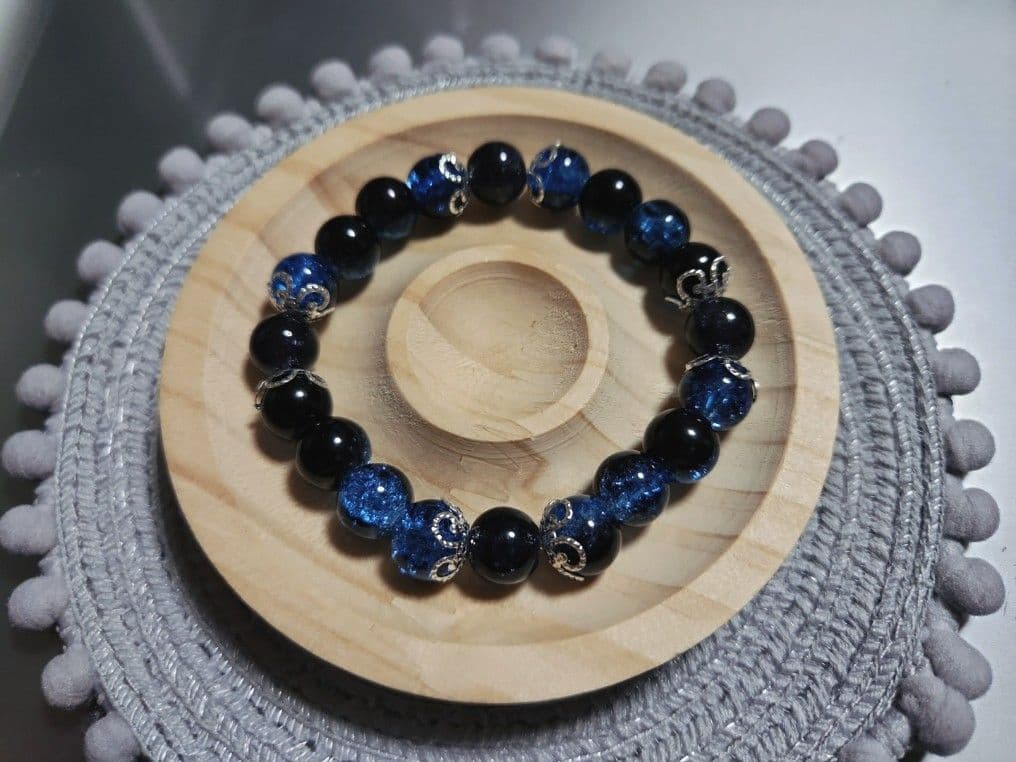 ビーズブレスレット【OnlyOneシリーズ(その他)-DarkBlue-】