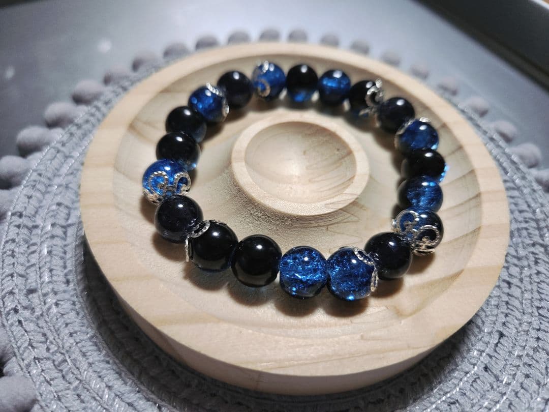 ビーズブレスレット【OnlyOneシリーズ(その他)-DarkBlue-】