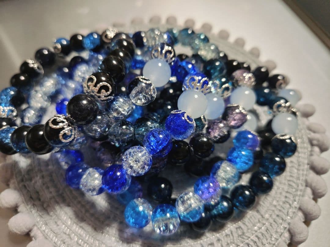 ビーズブレスレット【OnlyOneシリーズ(その他)-DarkBlue-】