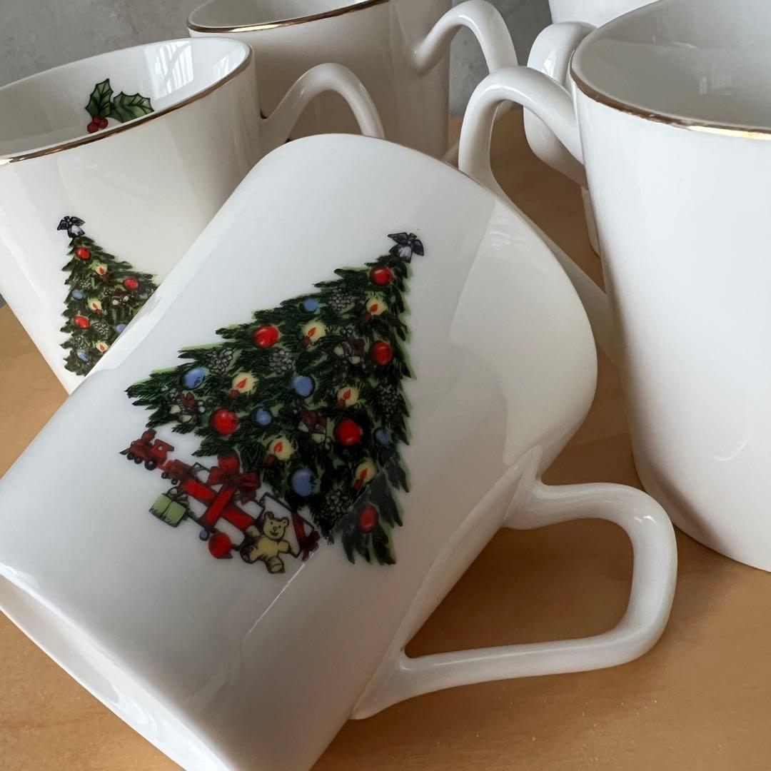 fine china ヴィンテージ　クリスマス　皿　カップ　セット