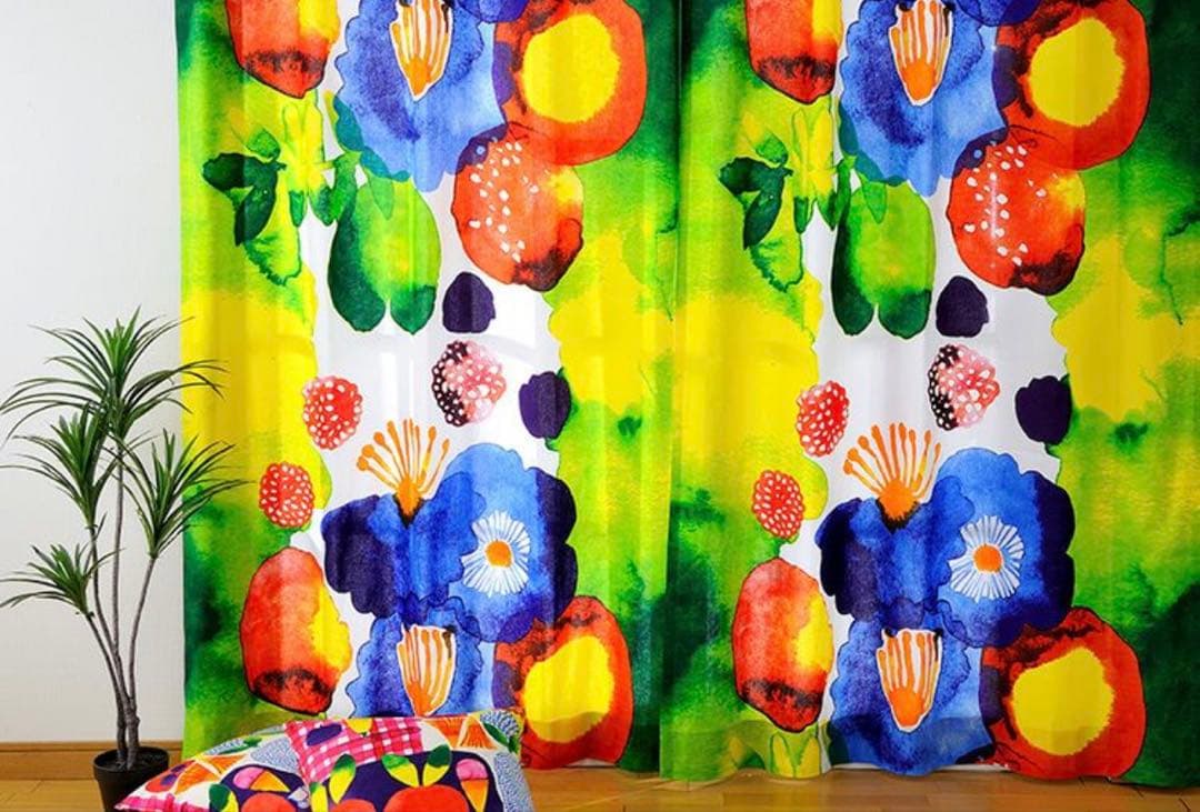 marimekko オーダーカーテン 110.5cm x 200cm【2枚】