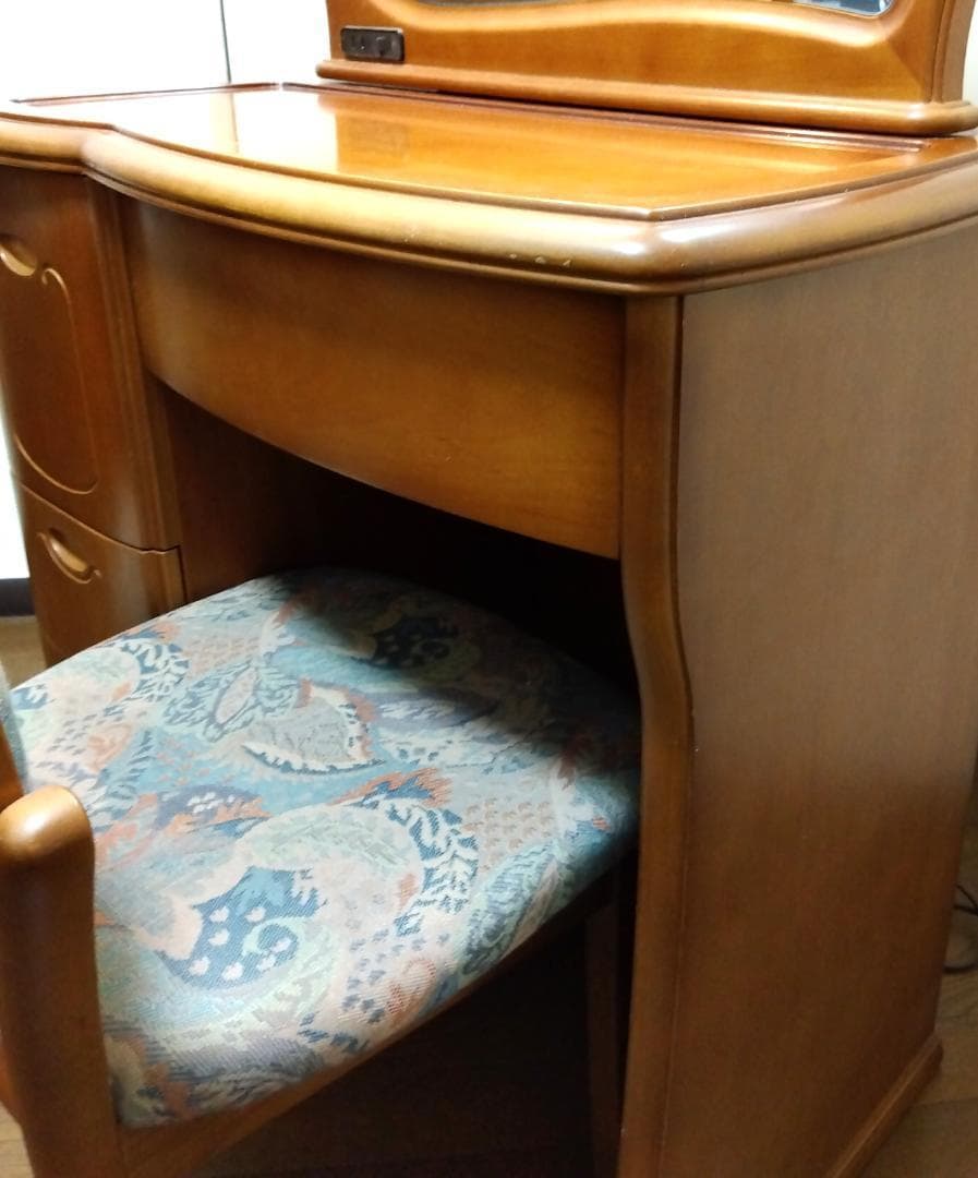 鏡台の椅子 ドレッサー ミエミラー セントラル硝子 最高級銅引鏡 美品