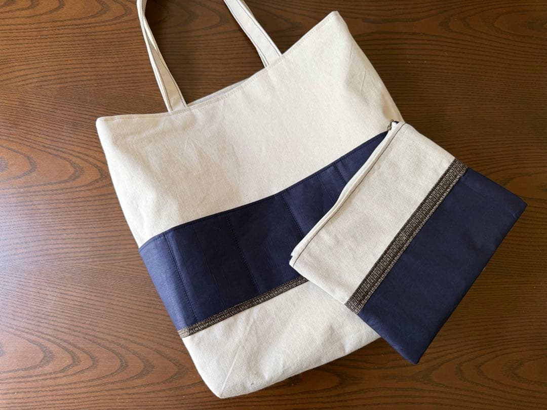 真之介　リバーシブルトートバック&ポーチ