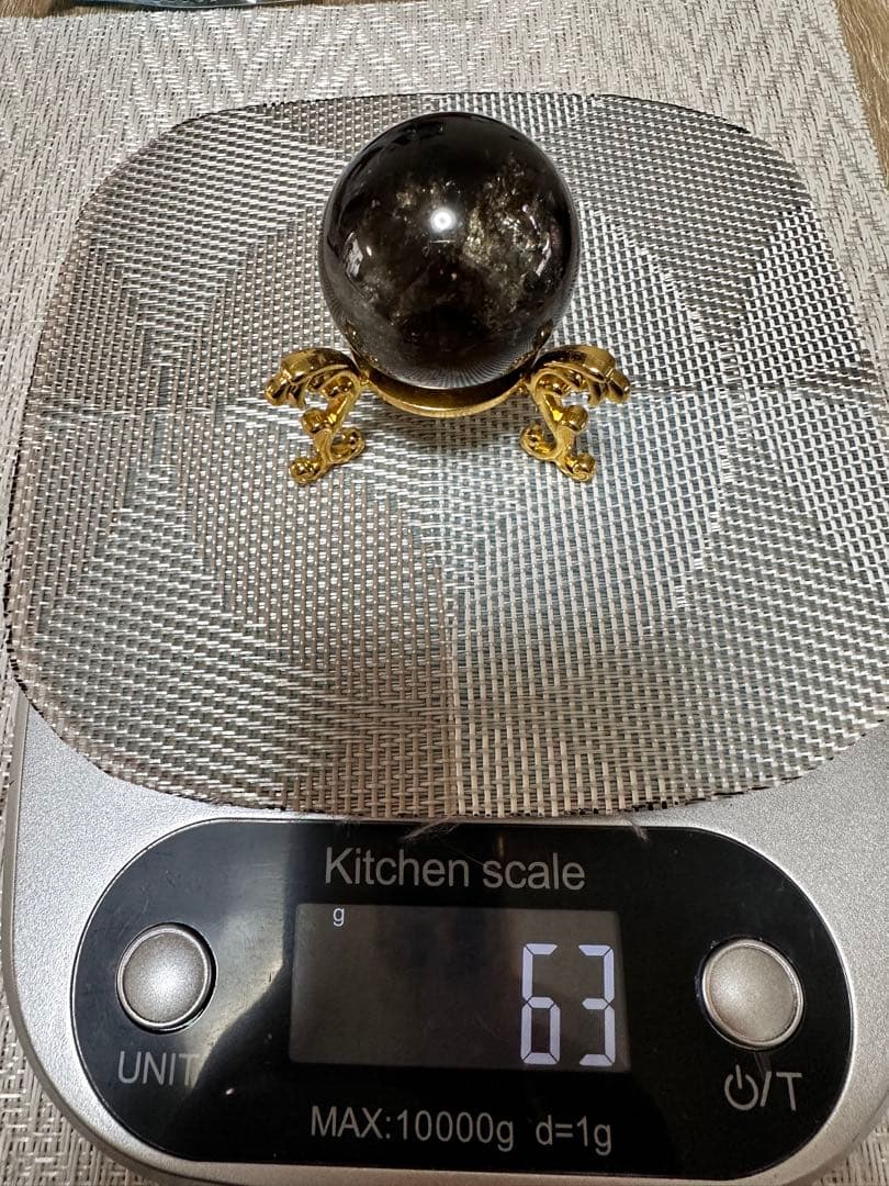 美虹 スモーキークォーツ ファントム スフィア 約35mm 天然石 丸玉 ①
