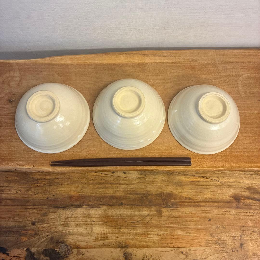 マミまま新品　陶器　陶芸作家　茶碗3個　641