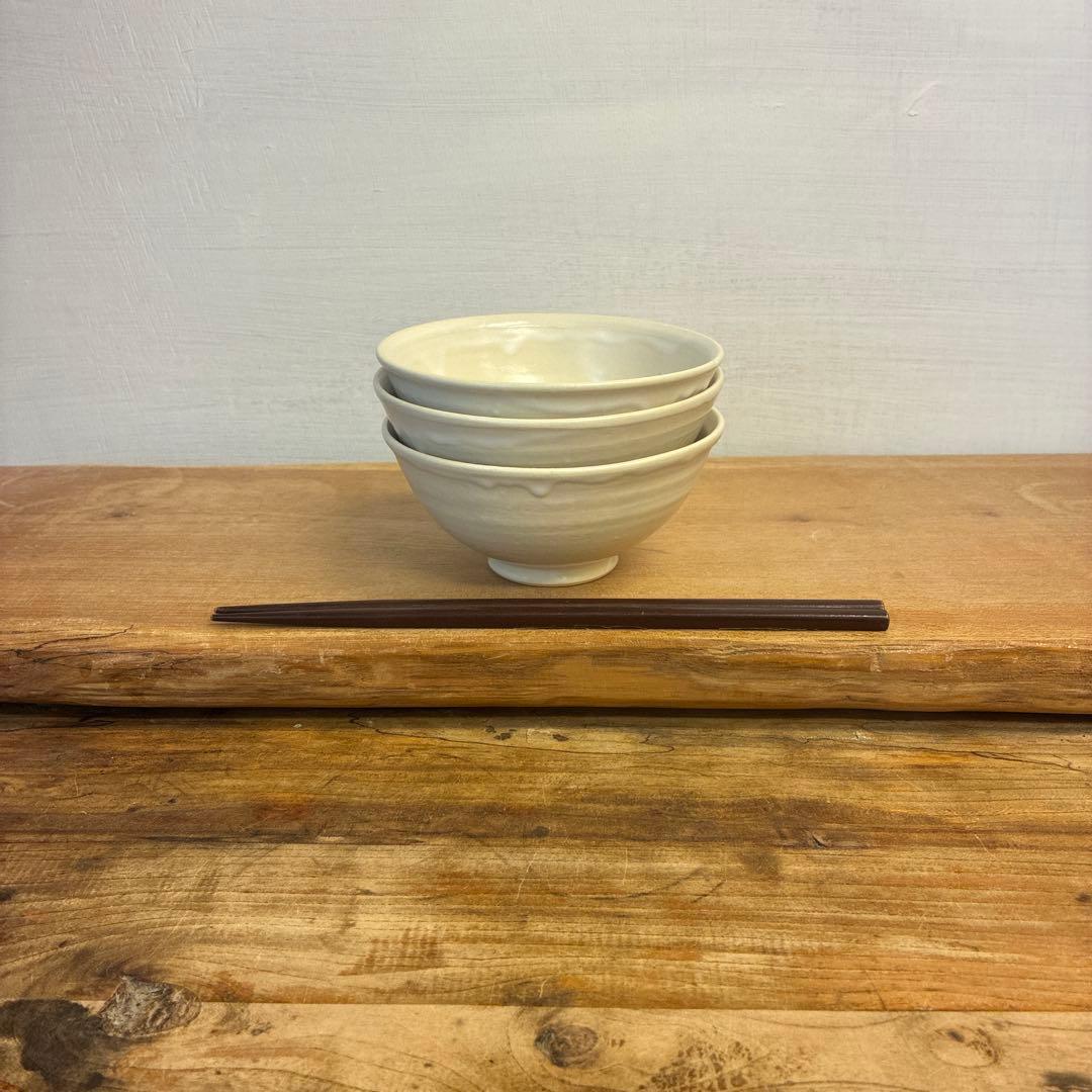 マミまま新品　陶器　陶芸作家　茶碗3個　641