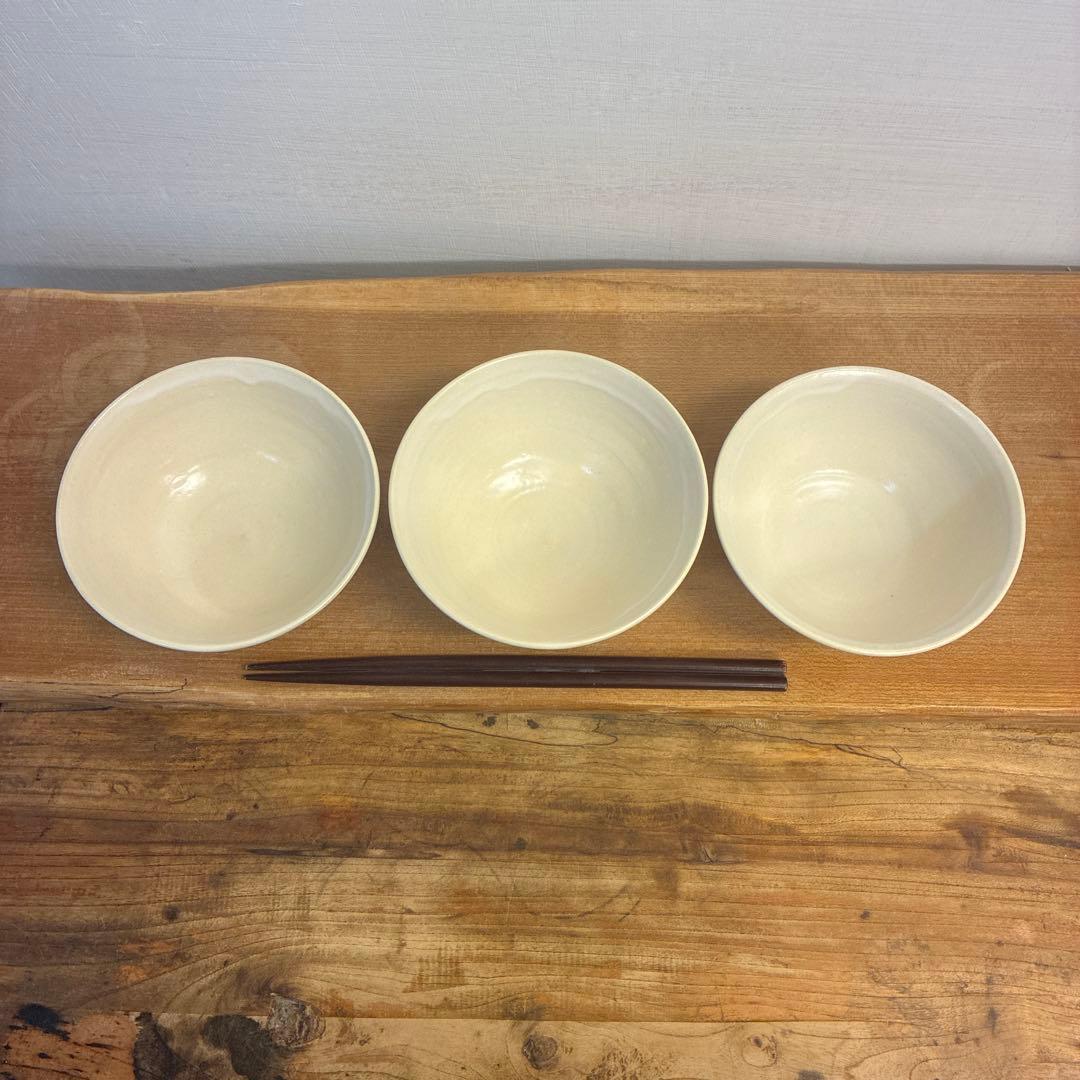 マミまま新品　陶器　陶芸作家　茶碗3個　641
