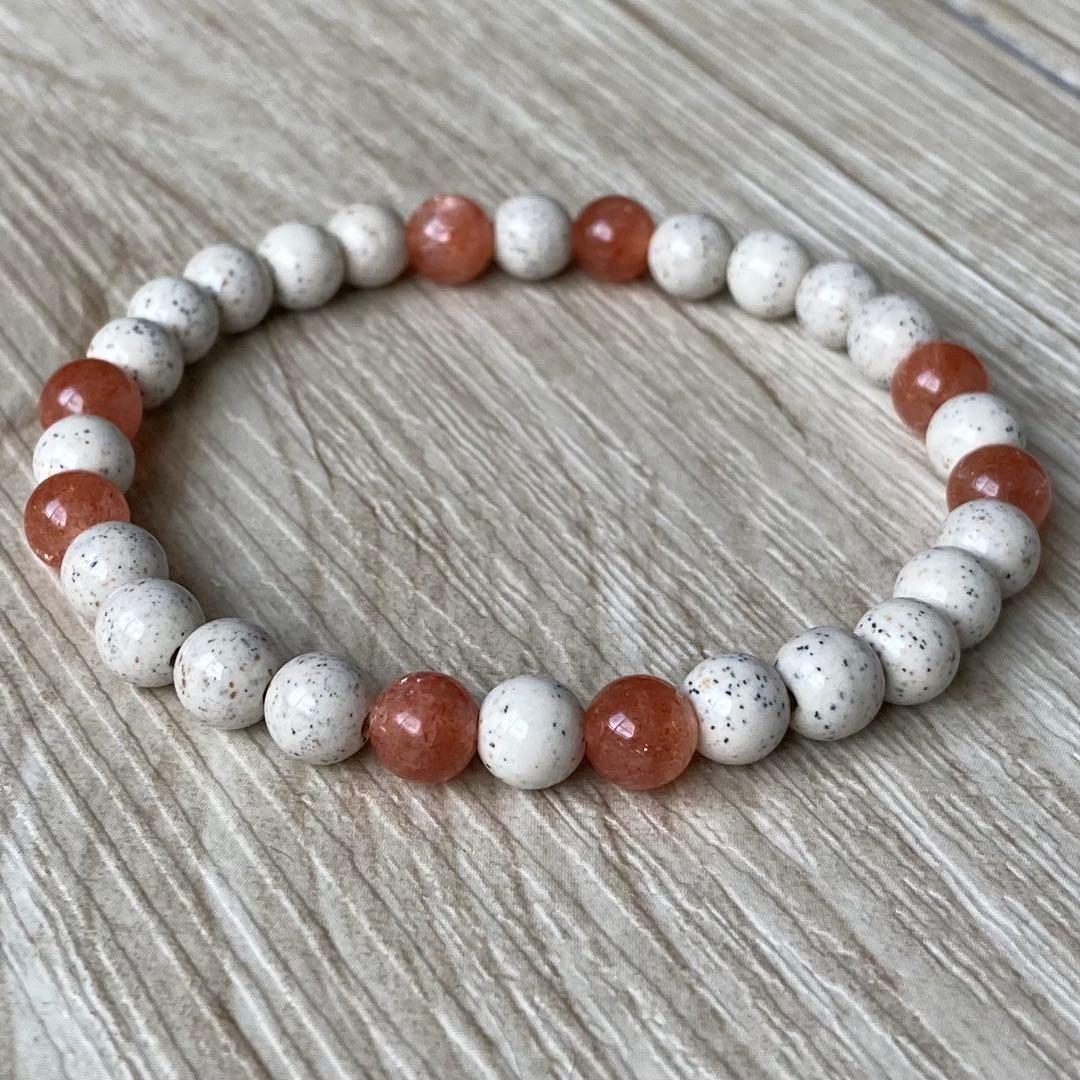 温泉の温もりで心も身体も癒すパワーストーンブレスレット/北投石・サンストーン