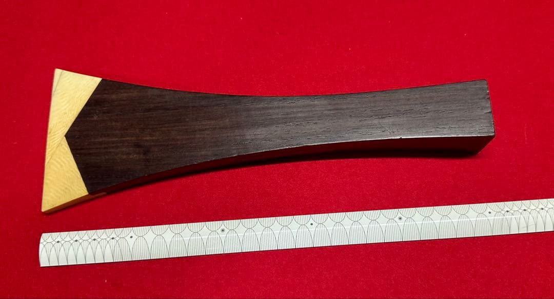 義太夫三線撥49 黒檀と天然素材 約24.4cm 259g 開き8.7
