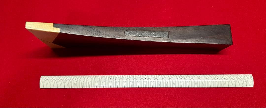 義太夫三線撥49 黒檀と天然素材 約24.4cm 259g 開き8.7