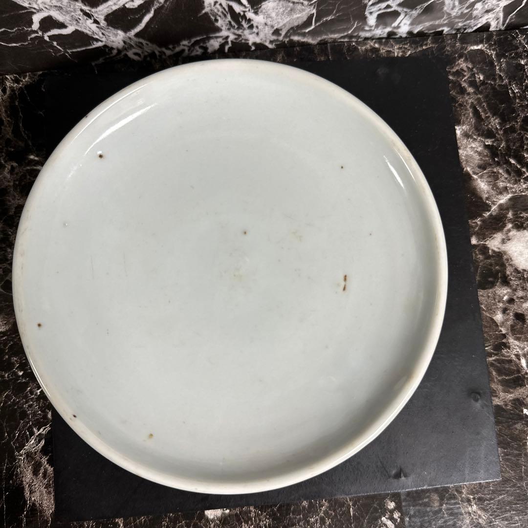 李朝、祭器、白磁、高台皿。完品。箱。