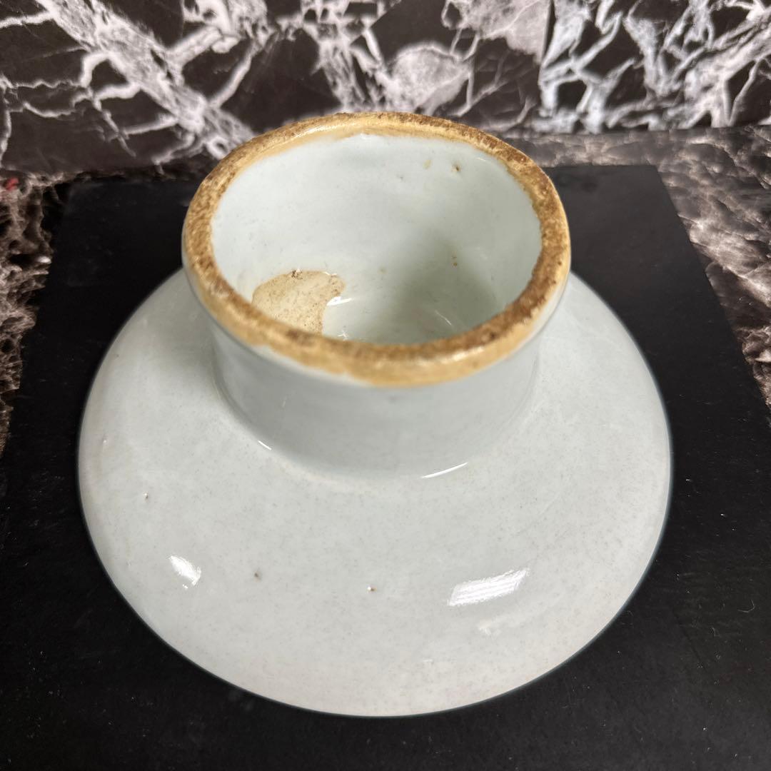 李朝、祭器、白磁、高台皿。完品。箱。