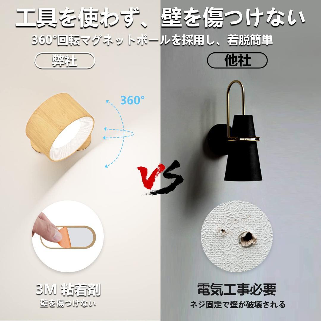 ☆スポットライト 間接照明 LED 木目 ウォール 3段階調光調色