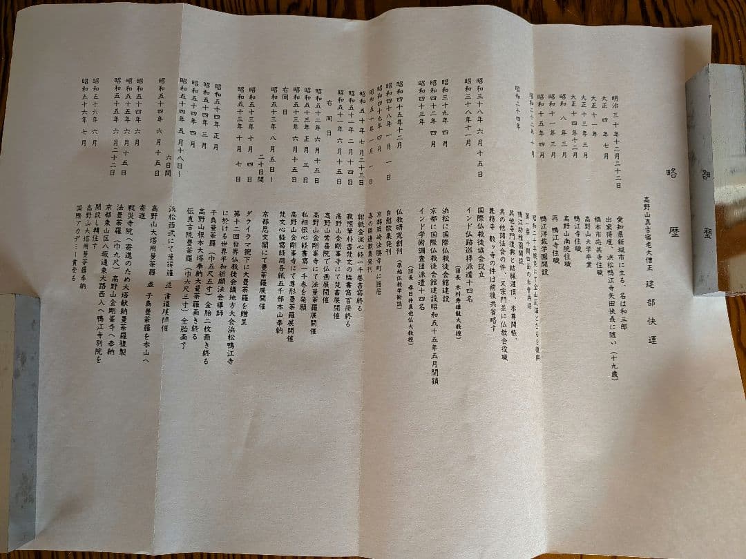 No.5 掛軸　書　高野山真言宿老大僧正　建部快運「福寿無尽蔵」おもてなし　共箱