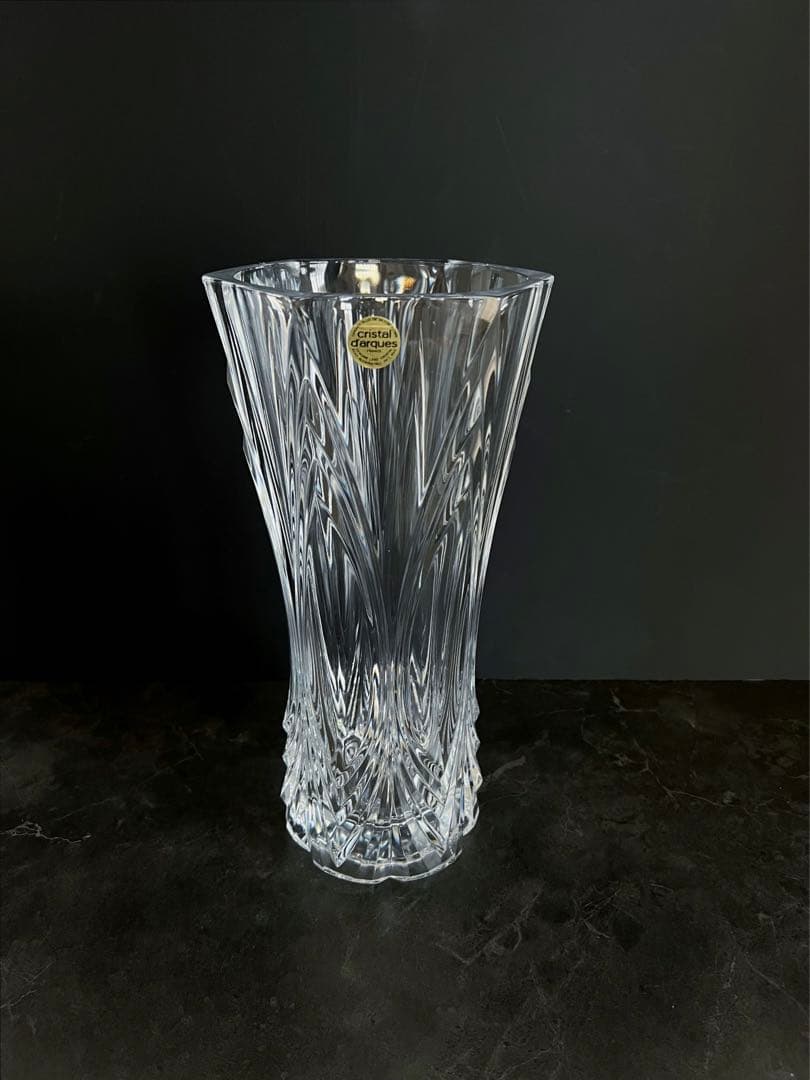 【クリスタルダルク】クリスタル花瓶　フラワーベース　（大）