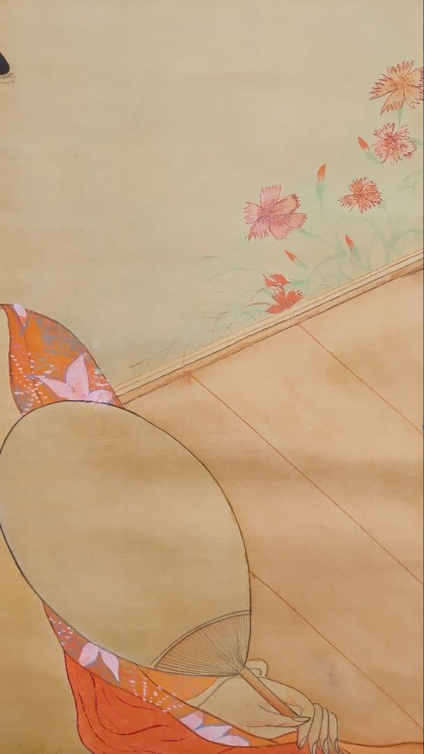 ご希望額まで値下げ～@裸の着物女性 風呂・涼み 肉筆掛軸2本 春画性風俗画