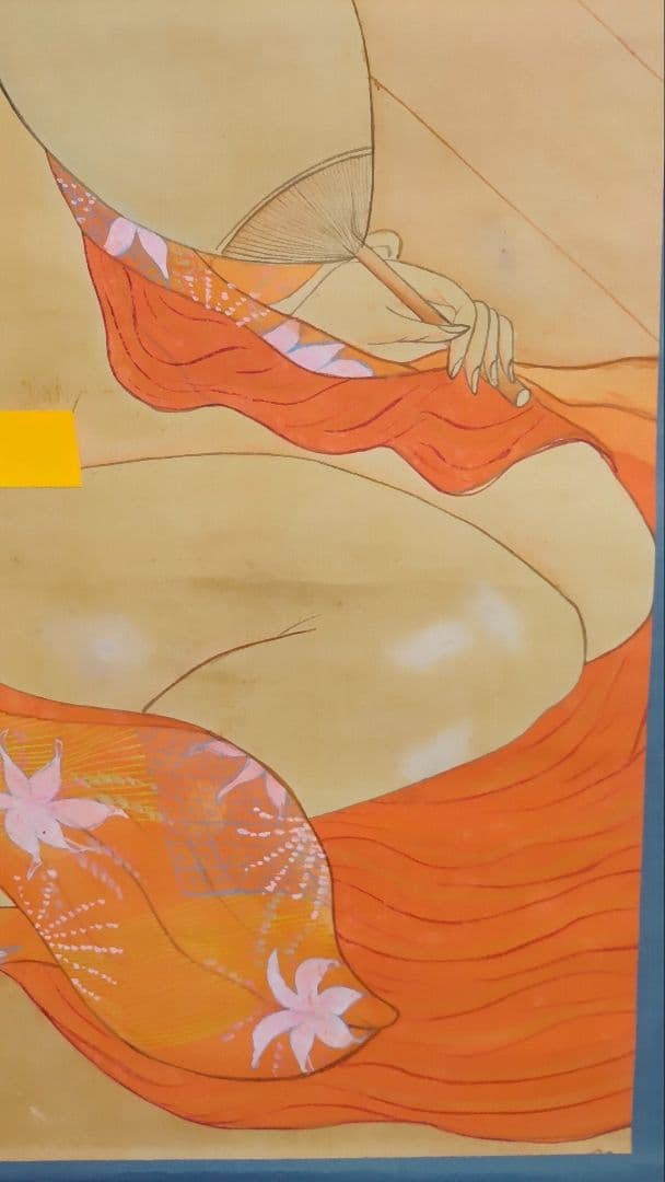 ご希望額まで値下げ～@裸の着物女性 風呂・涼み 肉筆掛軸2本 春画性風俗画