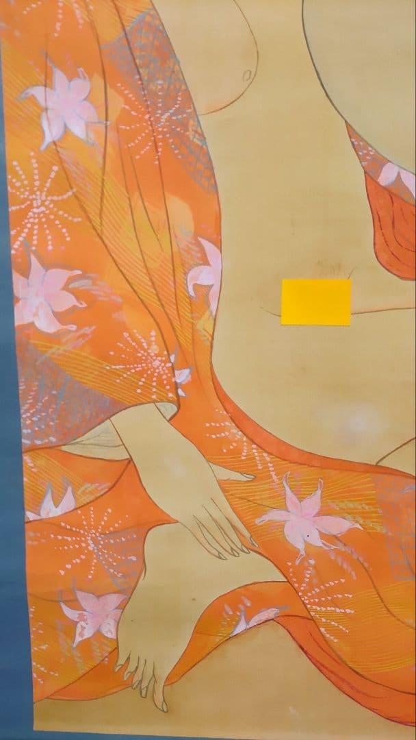 ご希望額まで値下げ～@裸の着物女性 風呂・涼み 肉筆掛軸2本 春画性風俗画