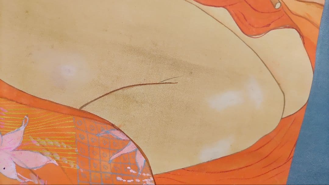 ご希望額まで値下げ～@裸の着物女性 風呂・涼み 肉筆掛軸2本 春画性風俗画