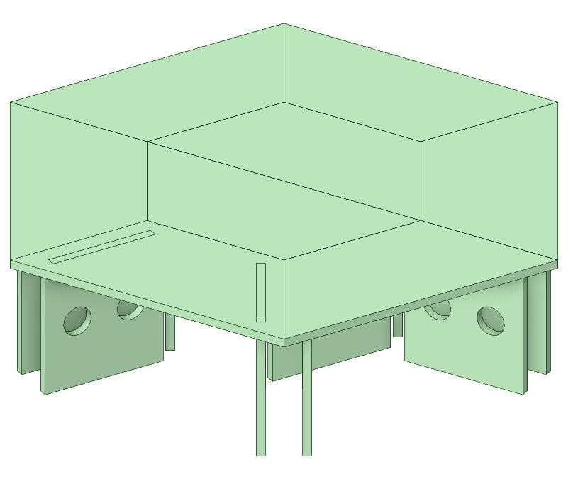 中サイズ OSBボード ヘキサゴン ヘキサテーブル 囲炉裏テーブル 組み立て式