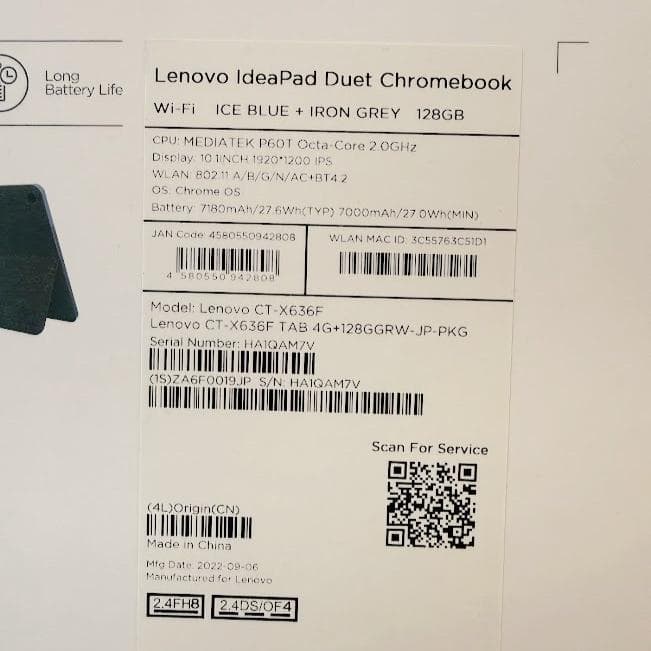 美品★レノボ★タブレットLenovo IdeaPad Duet CT-636F