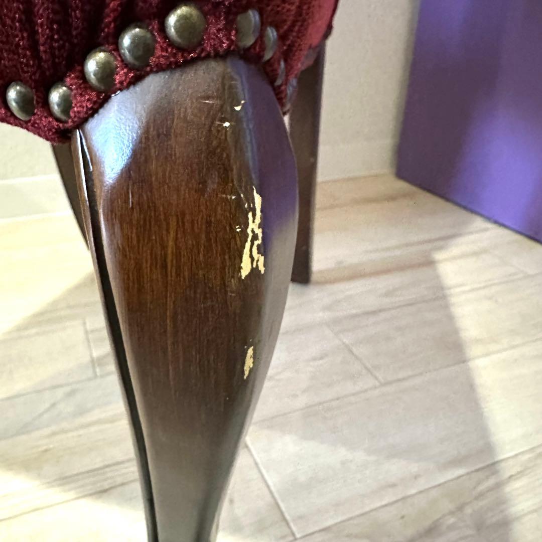 レッドベルベットのヴィンセントハイバックダイニングチェア１脚